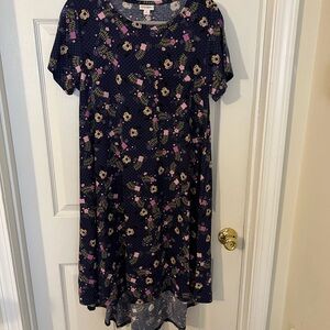 LuLaRoe Carley Minnie Mouse Floral Short Sleeve Dress